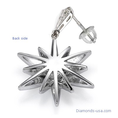 Pendientes de diamantes en forma de estrella , 0,75 quilates