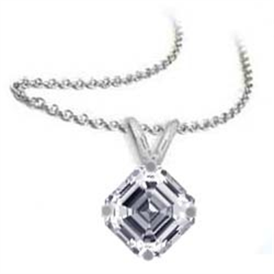 Colgante Solitario para diamantes de corte Asscher 