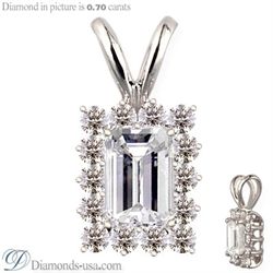 Foto Colgante estilo Racimo para diamantes de corte Esmeralda o Radiante de