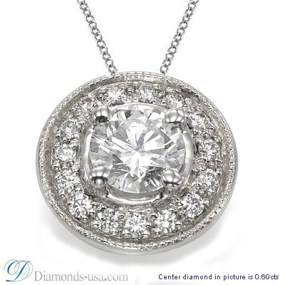 Colgante Halo para rondas con diamantes circundantes