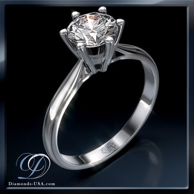 Martini prongs head diamond engagement ring