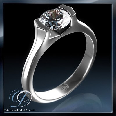 Low Profile Tension solitaire Engagement ring 