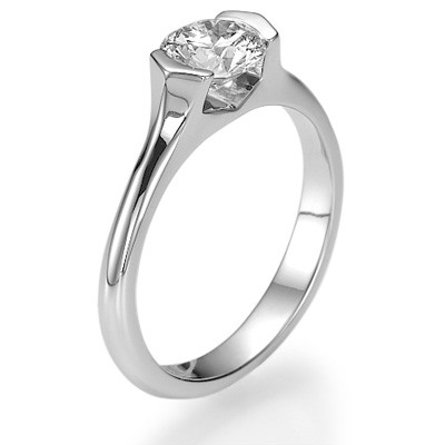 Low Profile Tension solitaire Engagement ring 