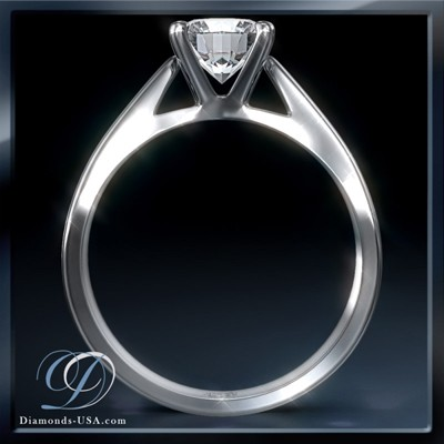 Wide Cathedral solitaire engagement ring