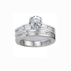Picture of Baguette diamonds Bridal set rings
