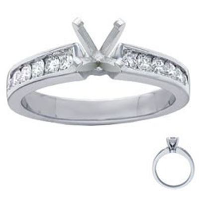 Juegos de anillos nupciales con diamantes redondos laterales