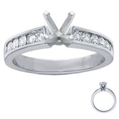 Bridal ring sets settings with round side diamonds