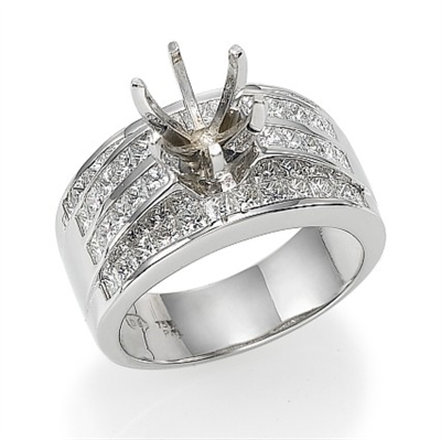 Juego de anillos nupciales con diamantes Princesa de 2,40 quilates