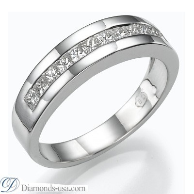 Juego de anillos nupciales con diamantes Princesa de 2,40 quilates