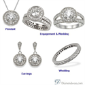 Picture of Bridal rings set with side round diamonds