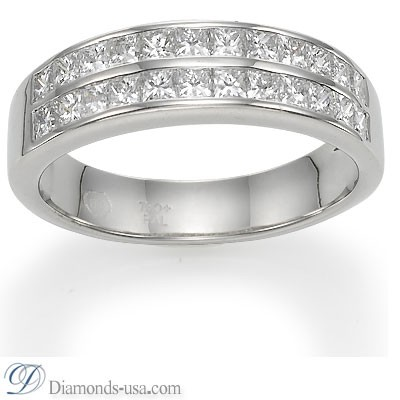 Bridal rings set, 2 carat princess sides