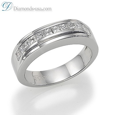 Juego de anillos nupciales, diamantes Princesa laterales de 2,60 quilates