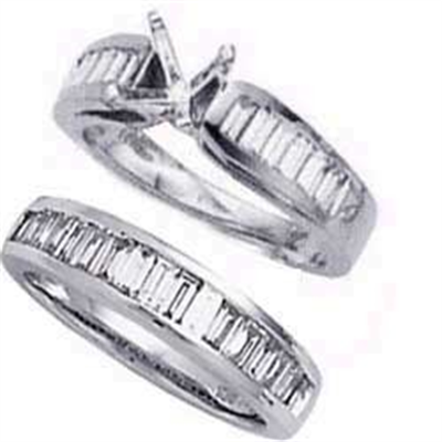 Set nupcial, diamantes Baguette de 2 quilates 