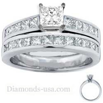 Set nupcial, diamantes Princesa de acento de 1,05 Ct