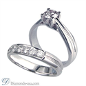 Foto Juego de anillos nupciales CrissCross (entrecruzados), con diamantes laterales de