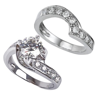 Designers Bridal set 1 carat side diamonds