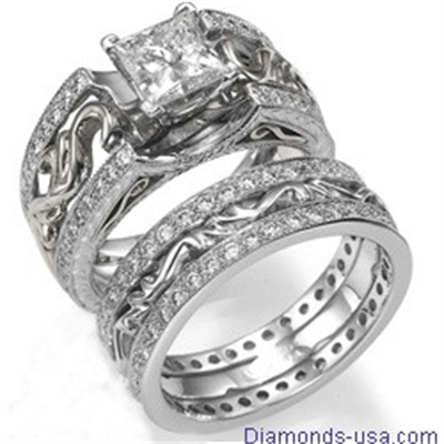 Our exclusive Art Deco style Bridal rings set