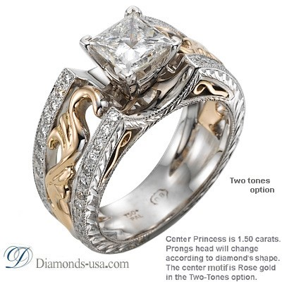 Our exclusive Art Deco style Bridal rings set