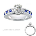 Picture of Round Diamonds and Sapphires bridal rings set