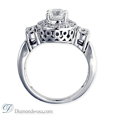 Designers engagement ring with side diamonds