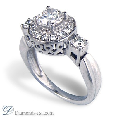 Designers engagement ring with side diamonds