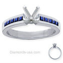 Picture of Engagement ring with Royal blue Sapphires