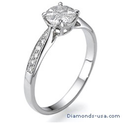 1 carat look engagement ring with side diamonds