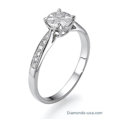 1 carat look engagement ring with side diamonds