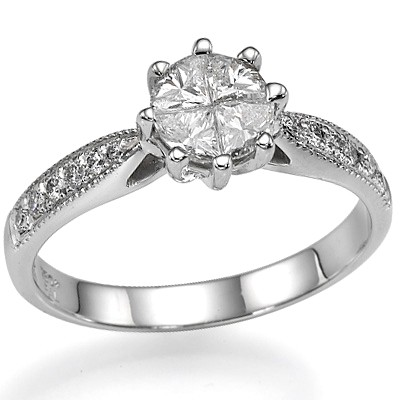 1 carat look engagement ring Martini head