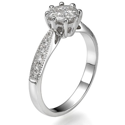 1 carat look engagement ring Martini head