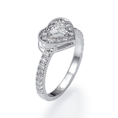 Anillo corazón diamante 0,70 quilates