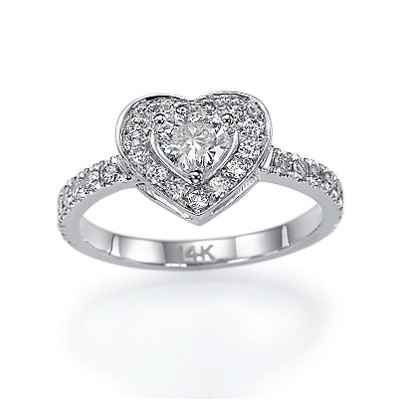 Anillo corazón diamante 0,70 quilates