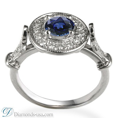 Victorian engagement ring with Sapphires & diamonds