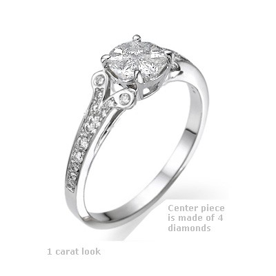 1 carat look in engagement ring