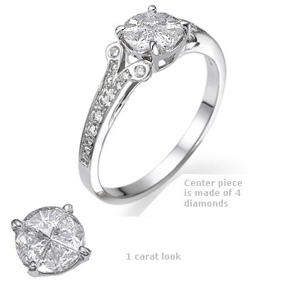 1 carat look in engagement ring