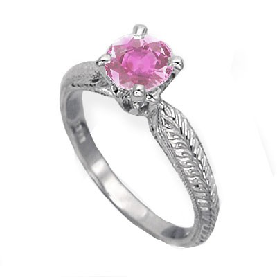 1 carat Pink Sapphire Ceylon, eye clean