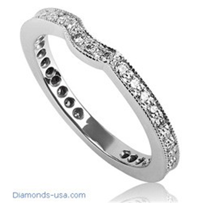 0.40 carat Pave set waved wedding band