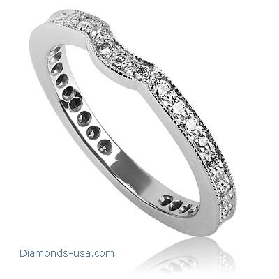 0.40 carat Pave set waved wedding band