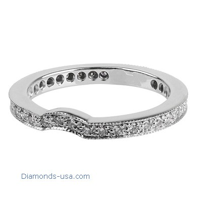 0.40 carat Pave set waved wedding band