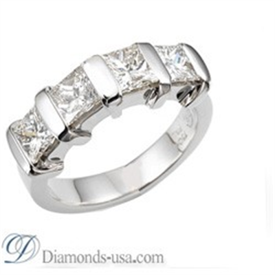 1 carat four Princess cut diamons Anniversary ring