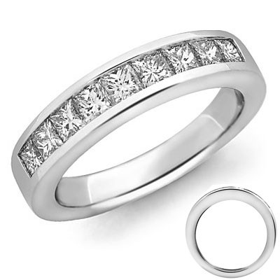 1.50 carat 9 princess diamonds band