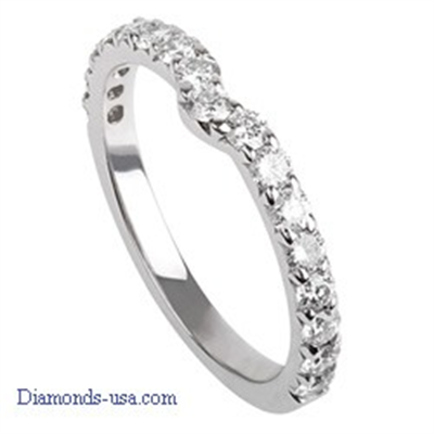 3/4 Carats Round Diamonds Wedding Band