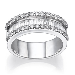 Picture of Baguette and round diamonds wedding band