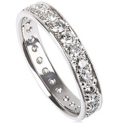 3.7 mm 1.25 carat diamonds wedding eternity band