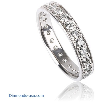 3.7 mm 1.25 carat diamonds wedding eternity band