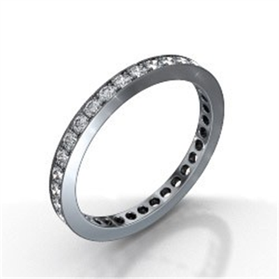 Anillo de eternidad millgrain de 2 mm con diamantes