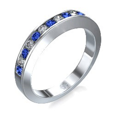 Diamond and Sapphires Anniversary or wedding band