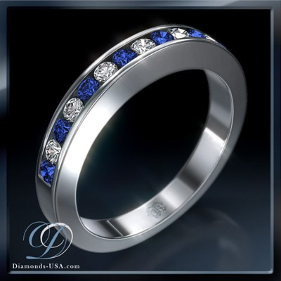 Diamond and Sapphires Anniversary or wedding band