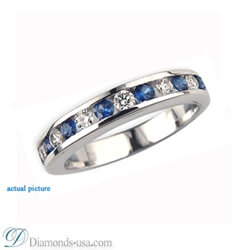 Picture of Diamond and Sapphires Anniversary or wedding band
