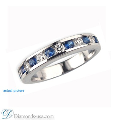 Diamond and Sapphires Anniversary or wedding band